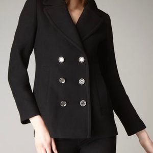 Navy Burberry Brit Pea Coat, US4